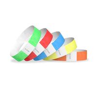 WristCo Rainbow 2000 Count Variety Pack 3/4 Inch Tyvek Wristbands for Events - Neon Red Orange Yellow Green Blue