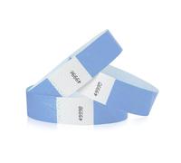 WristCo Sky Blue 3/4" Tyvek Wristbands - 1000 Pack Paper Wristbands For Events