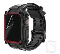 Wristitani Compatible with Apple Watch Band 45mm 41mm 44mm 40mm 49mm Sport Watch Band Protective Shockproof Apple Watch Band with Case for iWatch Series 9 8 7 SE2 SE 6 5 4, 44/45mm, TPU