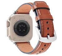 Wristitani Leather Strap Compatible with Apple Watch Strap 49mm 46mm 45mm 44mm 42mm 41mm 40mm, Men Women Genuine Leather Replacement Watch Strap Compatible with iWatch Ultra Series10 9 8 7 6 SE 5 4