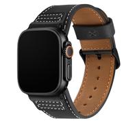 Wristitani Leather Strap Compatible With Apple Watch Straps 44mm 45mm 46mm 49mm for Men, Replacement Band for iWatch Ultra 3/2/1 Series 11 10 9 8 7 SE3 SE2 SE 6 5 4 3 2 1，Black