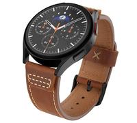 Wristitani Leather Strap Compatible with Samsung Galaxy Watch 7 6 5 4 for Men, Genuine Leather Replacement Band for 46mm 45mm 44mm 43mm 42mm 40mm (Dark Brown/Watch 7/6/5/4,Watch 7/6/5/4/FE)