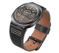 Wristitani Leather Strap Compatible with Samsung Galaxy Watch 8 for Men,Genuine Leather Replacement Band for 46mm 44mm 40mm(Black/Black Buckle,Watch 8/8 Classic)