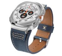 Wristitani leather Straps Compatible with Samsung Galaxy Watch Ultra Band (Dark blue + silver hardware, Galaxy Watch Ultra)