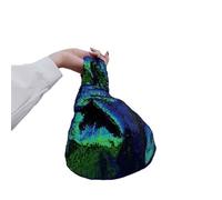 Wristlet Bag Ladies Fashion Reversible Sequin Handbag Sleeve Knot Pouch Party Evening Clutch Purse Trendy Girls Glitter Wrist Knot Bag(Green)