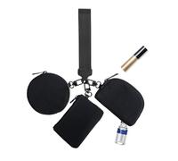 Wristlet Wallet Key Chain, Three Coin Women Coin Track, Portable Coin Tag Detachable Zip Around Coin For A Handbag For A Short Trip And, Black, Se référer au descriptif, Refer to description