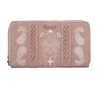 Wristlet Wallets for Women Large Passport Travel Wallet Western Designer Wallet with RFID Blocking, Cashew Flower Print-Pink, Vintage