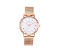 Wristology 2 Sizes Easy Change Band Numbers Watch Metal Mesh Band - Interchangeable Stainless Steel Strap - to Read Analog Nurse with Second Hand for Women, Men, Nurses, Teachers, Rose Mesh, Mini