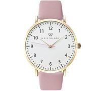 Wristology 29 Styles Maxi Numbers Watch Leather Band,Interchangeable Genuine Leather Strap,Large Easy to Read Nurse Watch with Second Hand for Women, Men, Nurses, Teachers, Olivia, Gold,Pink