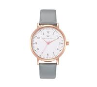 Wristology 29 Styles Maxi Numbers Watch Leather Band,Interchangeable Genuine Leather Strap,Large Easy to Read Nurse Watch with Second Hand for Women, Men, Nurses, Teachers, Olivia, 1. Rose Gold,Grey