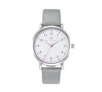 Wristology 29 Styles Maxi Numbers Watch Leather Band,Interchangeable Genuine Leather Strap,Large Easy to Read Nurse Watch with Second Hand for Women, Men, Nurses, Teachers, Olivia, Silver,Grey