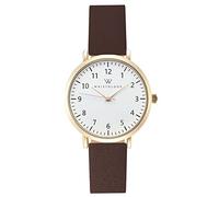 WRISTOLOGY 29 Styles Mini Numbers Watch Leather Band,Interchangeable Genuine Leather Strap,Easy to Read Petite Small Size Analog Nurse Watch with Second Hand for Women, Men, Nurses,Brown, Olivia Mini