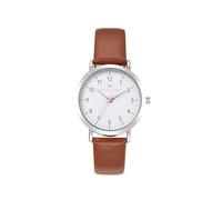WRISTOLOGY 29 Styles Mini Numbers Watch Leather Band,Interchangeable Genuine Leather Strap,Easy to Read Petite Small Size Analog Nurse Watch with Second Hand for Women, Men, Nurses,Brown, Olivia Mini