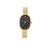 Wristology Oval Womens Watch Vintage Style Interchanageable Band Adjustable Easy Read Analog, Gold / Black