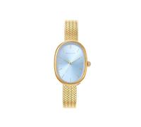 Wristology Oval Womens Watch Vintage Style Interchanageable Band Adjustable Easy Read Analog, Gold / Blue
