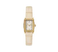Wristology Vintage Womens Watch Rectangle Case Art Deco Style Interchanageable Adjustable Easy Read Analog, Beige Crocodile Leather, Art Deco