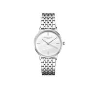 Rosefield Pearl Edit Watch with White MOP Dial in a Silver Colour Case and Stainless Steel Bracelet, White, Women White