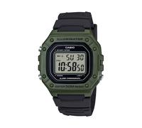 Wristwatch CASIO ILLUMINATOR W-218H-3AVEF Silicone Black Green Chrono Sub 50mt