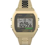Wristwatch TIMEX T80 TW2V74300 Steel Golden Digital Chrono Alarm VINTAGE