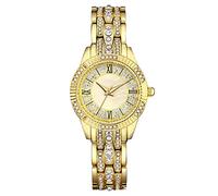 Wristwatch with Second Hand Metal Strap Watches Women's Watches Men in Watch (Gold, One Size)