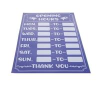 Writable Adhesive Opening Hours Sign Sticker for Store, Blue Pvc