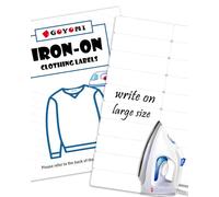 Writable Iron on Clothing Labels, Fabric Labels Name Tags for Daycare, Nursing Home, Camp, School, Laundry, Organizing, Washer & Dryer Safe, Pack of 100 - Size 0.5'' x 1.75'', with 1 Permanent Marker
