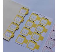 Writable Month Tabs Calendar Stickers for Annual Planners, Travel Logs, Project Notebooks, Work Reports (Victory)
