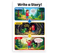 Write a Story Narrative Structure Beginning Middle End Educational 12x18 US Made Poster
