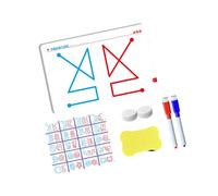 Write and Wipe Tracing Board for Early Learners with Practice Cards, Guided Line Board Set and 2 Pens for Daily Work Preschool Tracing Drawing Practice Line Set Wipe Clean Writing Guided Card
