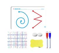 Write and Wipe Tracing Board for Early Learners with Practice Cards, Guided Line Board Set and 2 Pens for Daily Work Preschool Tracing Drawing Practice Line Set Wipe Clean Writing Guided Card