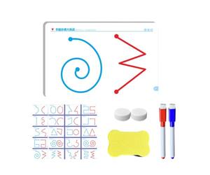 Write and Wipe Tracing Board for Early Learners with Practice Cards, Guided Line Board Set and 2 Pens for Daily Work Preschool Tracing Drawing Practice Line Set Wipe Clean Writing Guided Card