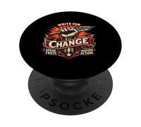 Write For Change Speak Truth Inspire Action Activism PopSockets Adhesive PopGrip