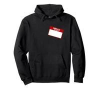 Write In Funny Hello My Name Is Introduction Fake Sticker Pullover Hoodie