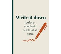 Write it down before your brain deletes it as spam: Funny Gift Notebook Journal for Friends and Family