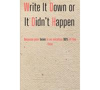 Write It Down or It Didn't Happen: Funny Gift Notebook Journal for Friends, Family, School, or Whatever your Needs are