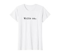 Write On Typography Author Writ Value Graphic T-Shirt, Women, White, S