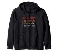 Write Publish Celebrate Repeat Design Zip Hoodie