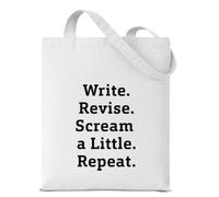 Write Revise Scream Repeat Tote Bag, Funny Gifts for Writer Author Novelist