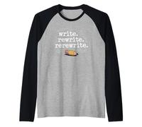 Write Rewrite Rerewrite Pencil Motivation Raglan Baseball Tee
