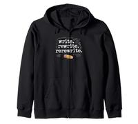 Write Rewrite Rerewrite Pencil Motivation Zip Hoodie