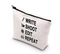 Write Shoot Edit Repeat Filmmaker Film Director Gift Funny Filmmaking Gift For Movie Buff Script Writer Gift Film School Student Graduation Cosmetic Makeup Bag For Women, Write shoot edit,