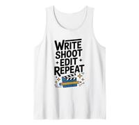 Write Shoot Edit Repeat, Filmmaker Movie Director Producer Tank Top
