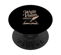 Write The Vision Quill Bible Verse Habakkuk PopSockets Adhesive PopGrip