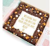 Write Your Own Text On Caramel Brookies | Letterbox Friendly Brookie | Irresistibly Brownie & Cookie Combination | Great Tasting Gifts For Him Or Her | Perfect For Birthdays, Celebrations Or Any Event