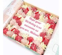 Write Your Own Text On Pink Brookies | Letterbox Friendly Brookie | Irresistibly Brownie & Cookie Combination | Great Tasting Gifts For Him Or Her | Perfect For Birthdays, Celebrations Or Any Event