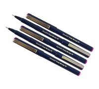 Write05 Fineliner Pens, PINK, 0.5mm Ultra Fine Tip, Pack of 5, Precise Writing, Write Sign Draw Colour Pens, School Office Home Use, iZOFAX Black Ball Pen