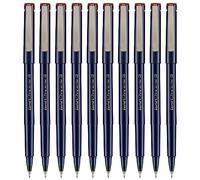 Write05 Fineliner Pens, RED, 0.5mm Ultra Fine Tip, Pack of 10, Precise Writing, Write Sign Draw Colour Pens, School Office Home Use, iZOFAX