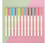 WRITECH Arts Sign Brush Pen 12 Assorted Vibrant Colors