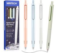 WRITECH Gel Pens Fine Point: 0.5mm Retractable Black Ink Pen Smooth Writing for Journaling Silent Click Pen Set 4ct Up-Gel