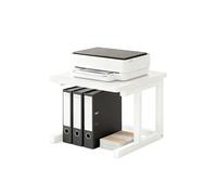 WRITECRY Desktop Printer Stand, 15.7″x 15.7″ 2-Tier Large Printer Shelf fit 3D Laser Printer/Scanner/Fax Machine, Industrial Storage Rack for Home Office Storage (White, 15.7″W x 15.7″D x 10.7″H)